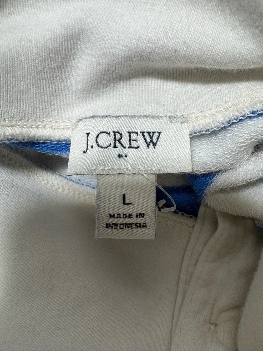 J. CREW Blue and White Striped Wide Button Collar Pullover - Picture 5 of 8